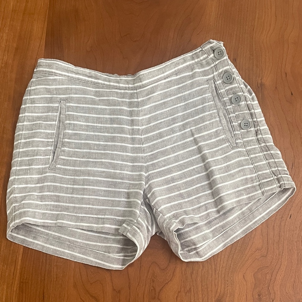 Garnet Hill Gray Linen Shorts